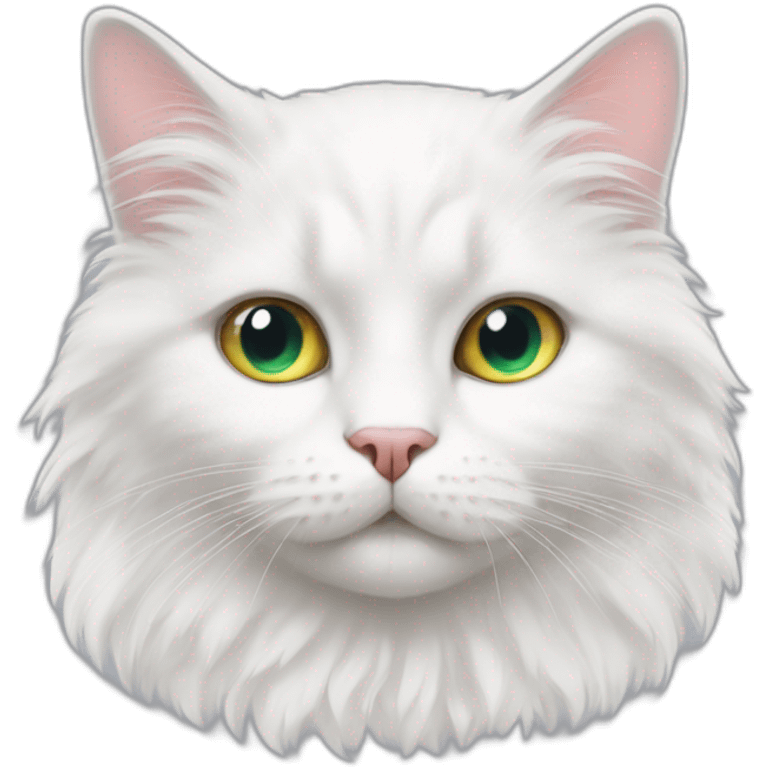 white fluffy cat with heterochromia emoji