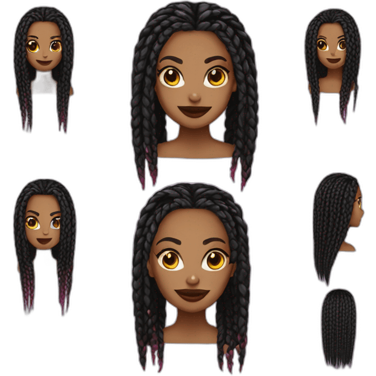 box braids vampire lady medium skin tone emoji