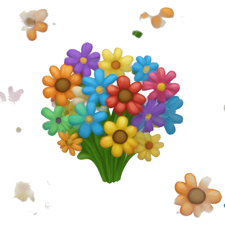 rainbow flower bouquet  emoji