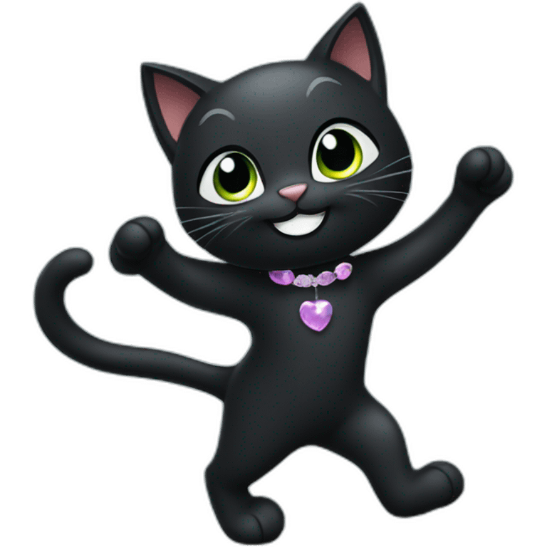 black cat danceing on ice emoji