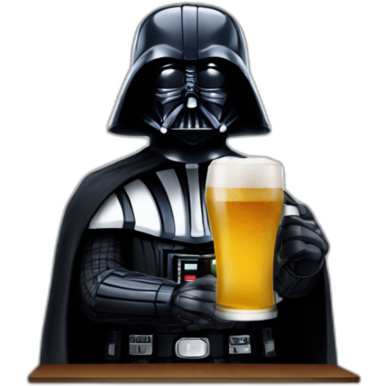 Darth Vader drinking a beer emoji