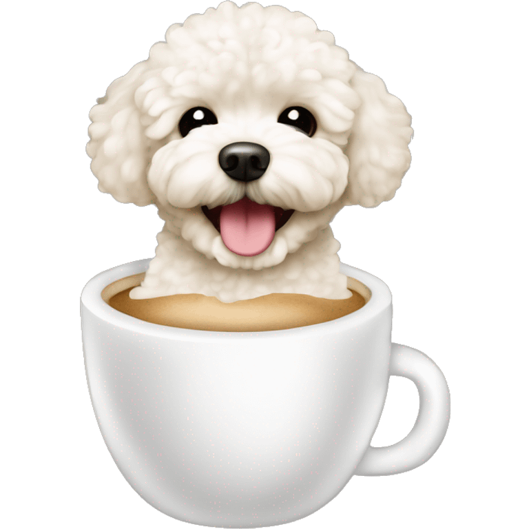 Smiling milky coffee cute maltipoo  emoji