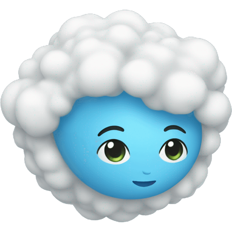 blue shower puff emoji