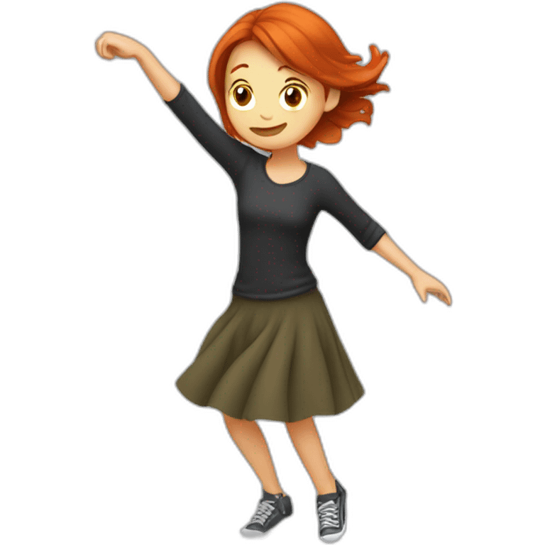 Fille rousse qui dab emoji