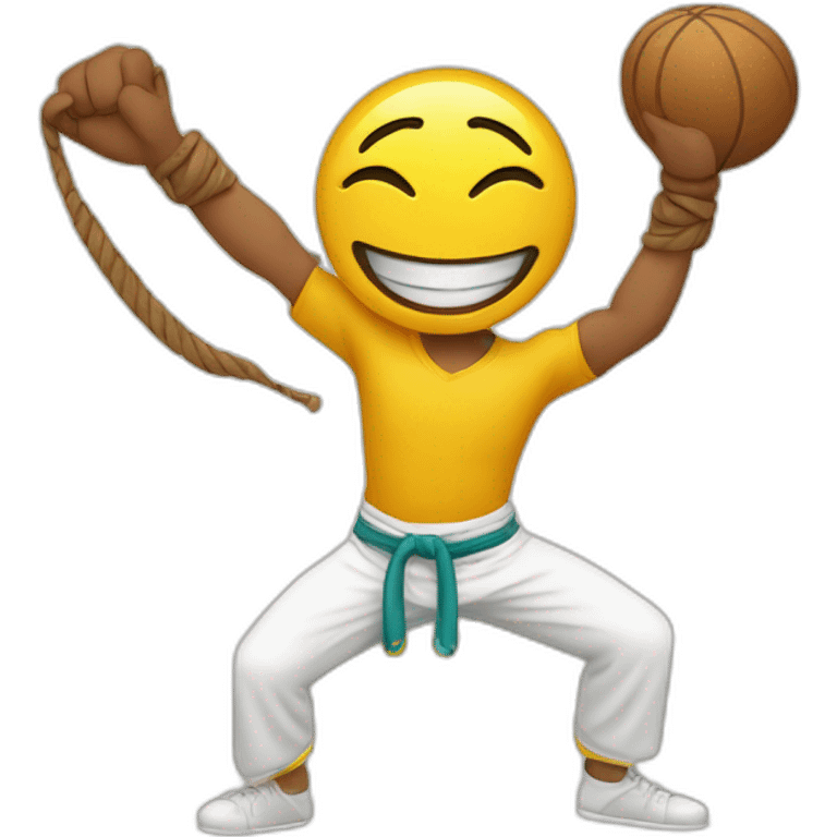 Smily face Emoji playing capoeira  emoji