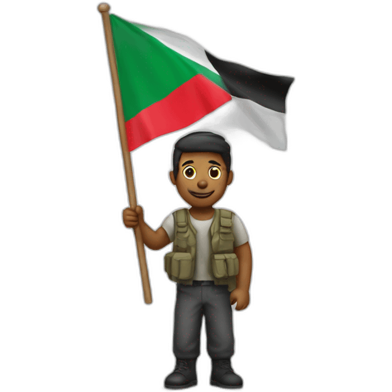 men holding palestine flag emoji