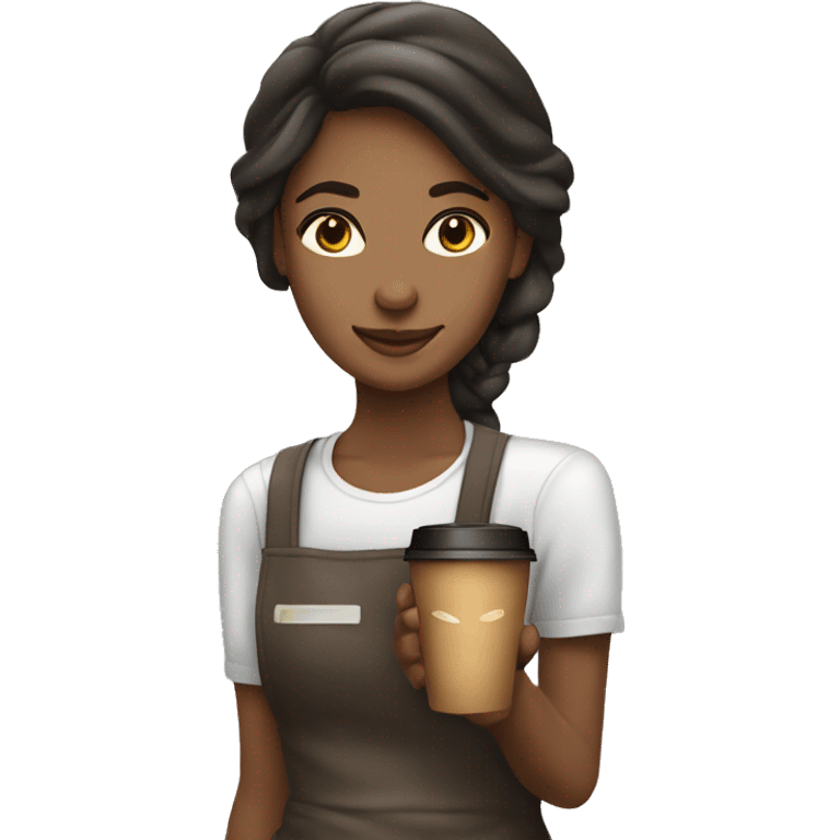 coffeeshop worker girl holding coffee emoji