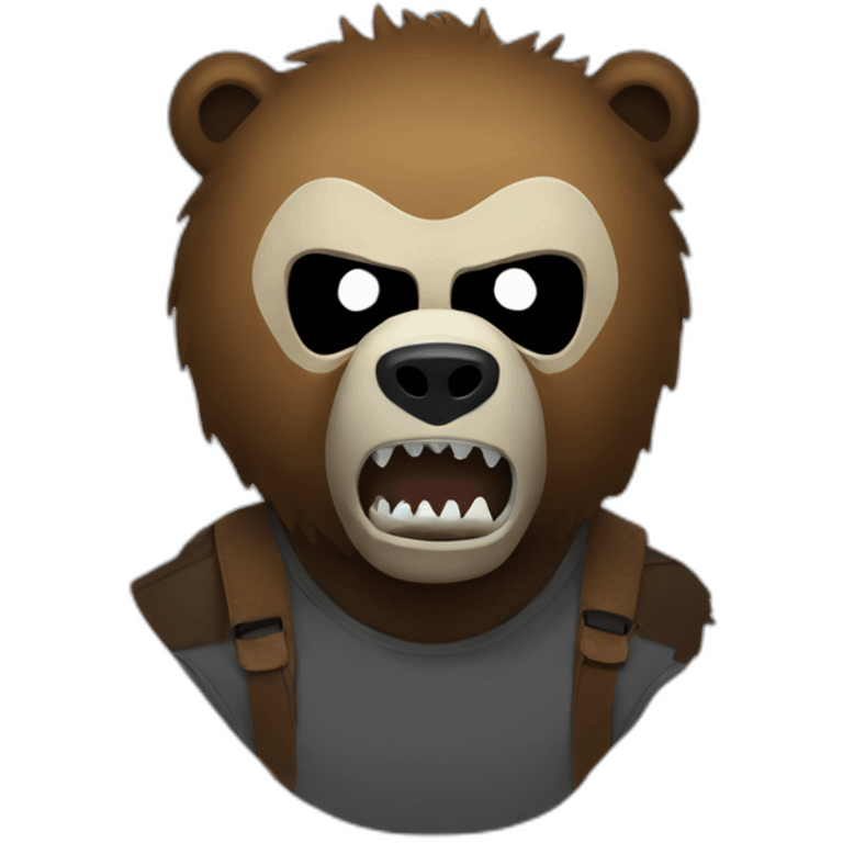 Grizzly head with jason vorhees mask emoji