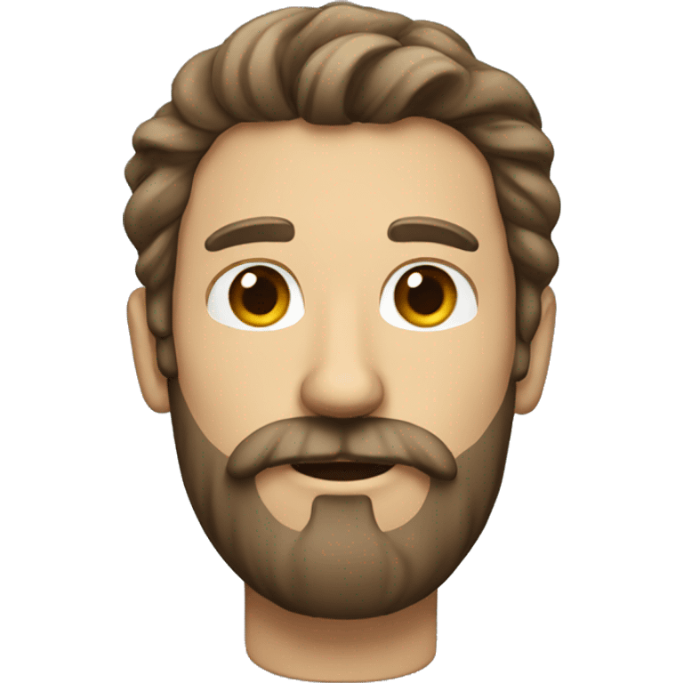 Man with long brown hair mustache and beard emoji