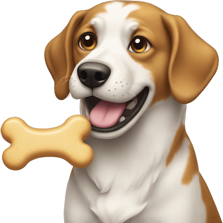 dog with chewbone emoji