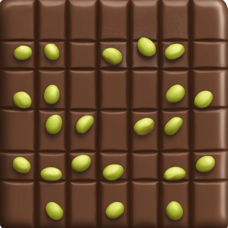 one whole chocolate bar with pistachio inside emoji