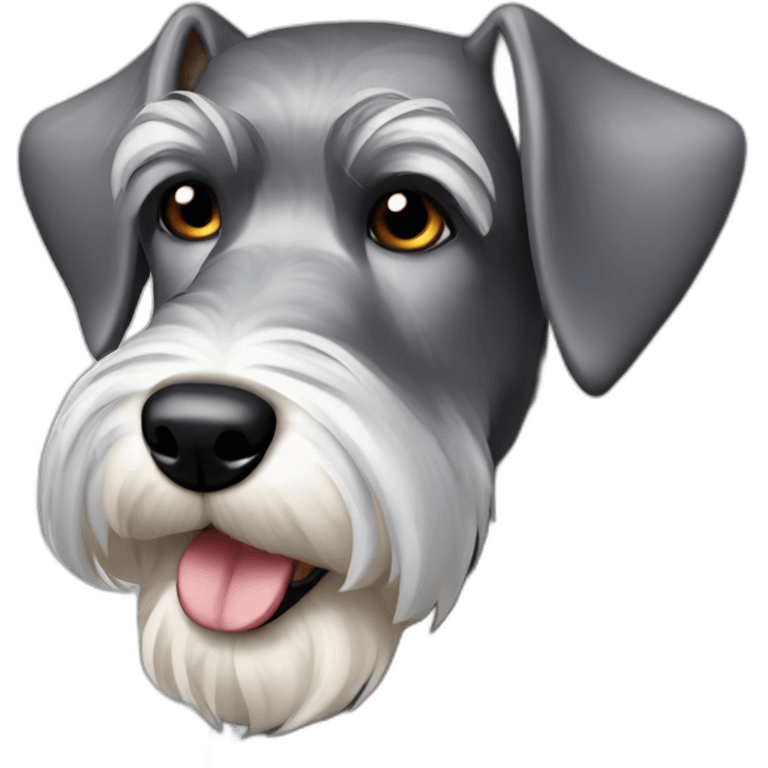 perro schnauzer plata de perfil emoji