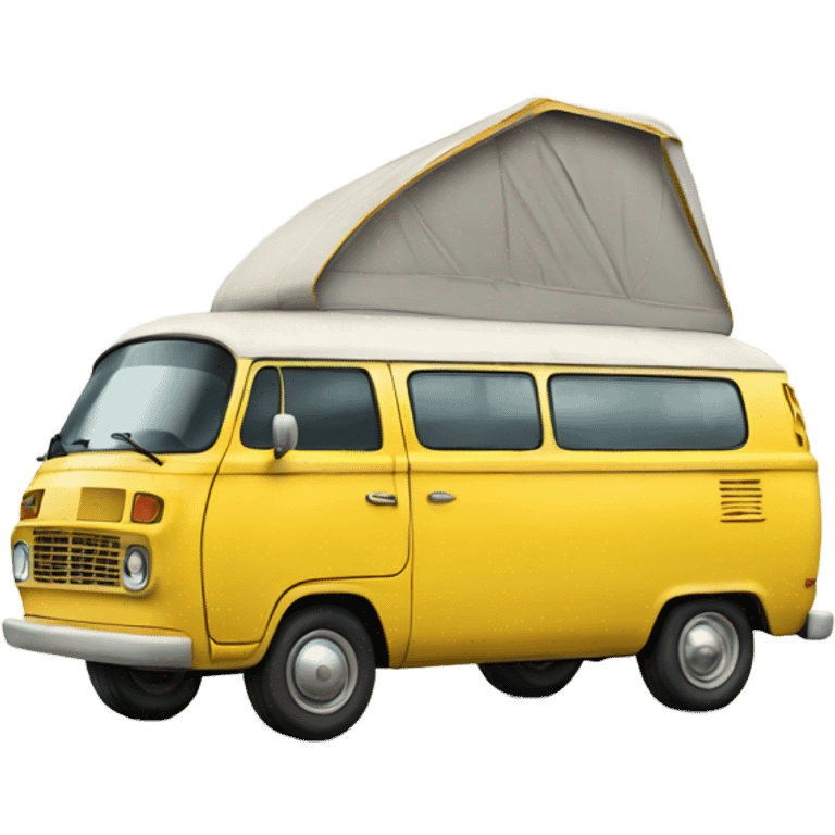 Yellow vintage van emoji