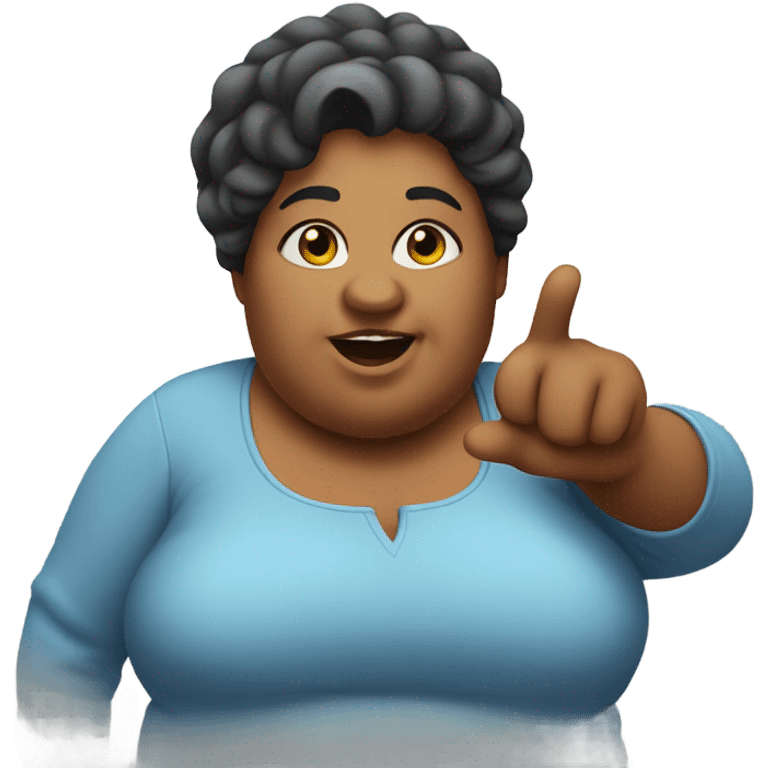 fat woman pointing up emoji