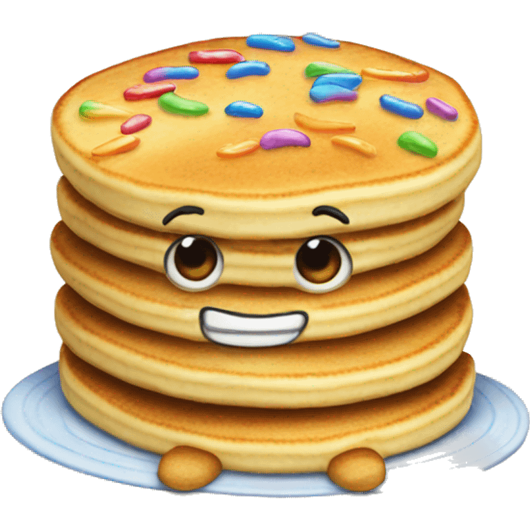 Pancake with rainbow sprinkles  emoji