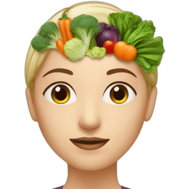 woman nutriologist with some vegetables  emoji