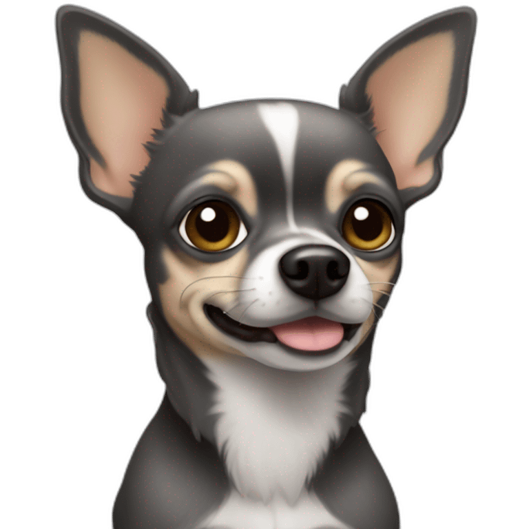 Chihuahua gris oscuro emoji