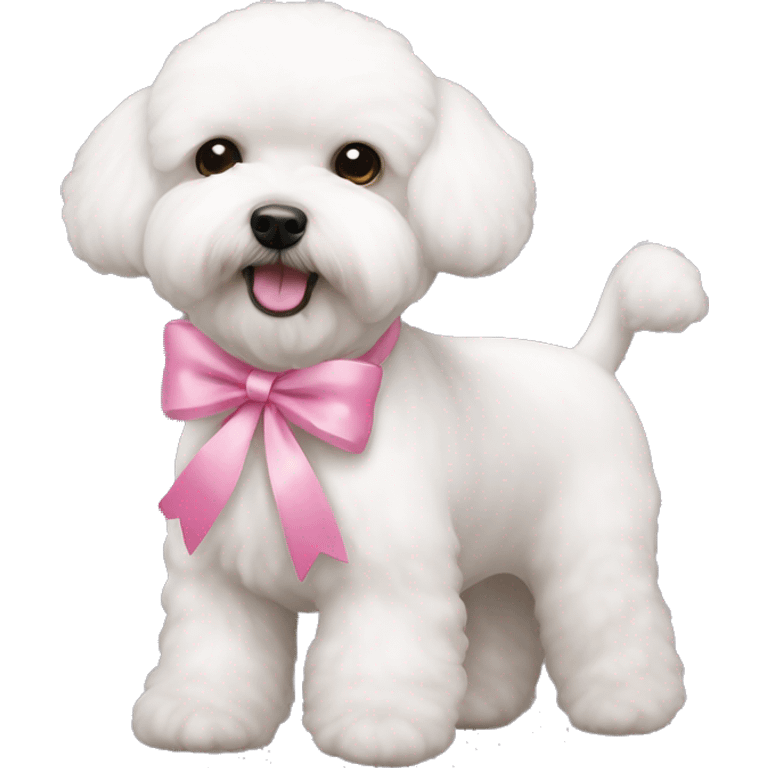  bichon frise with pink bow emoji