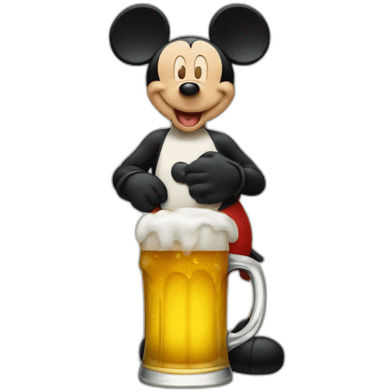 Mickey qui boit une bière emoji