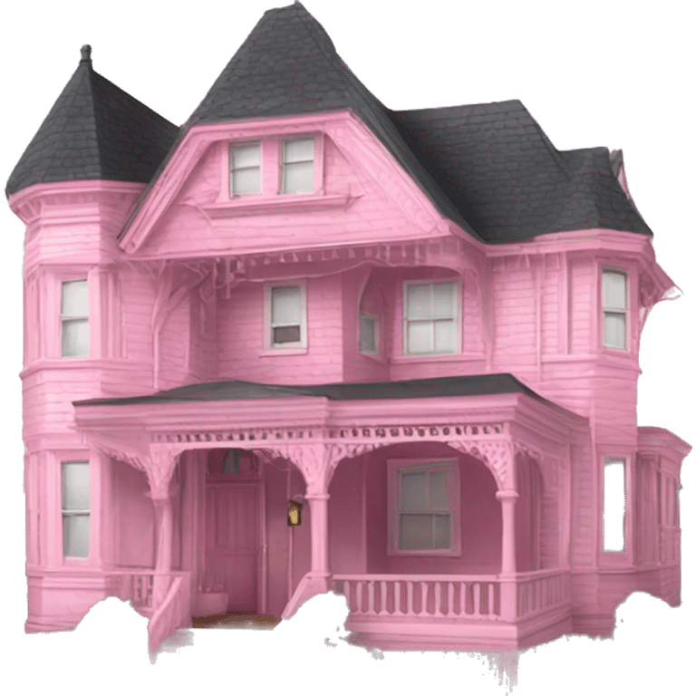 Pink queen anne House  emoji