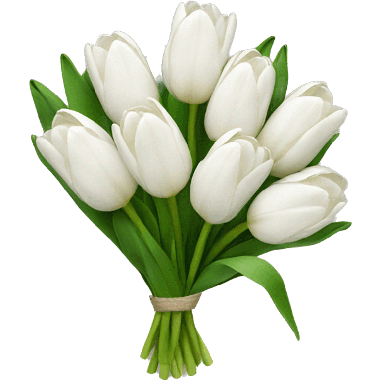 white tulip bouquet  emoji