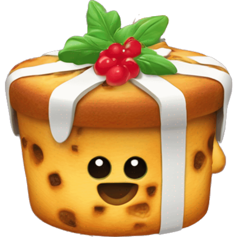 un panettone, tradicionalmente decorado con frutas confitadas y pasas. emoji