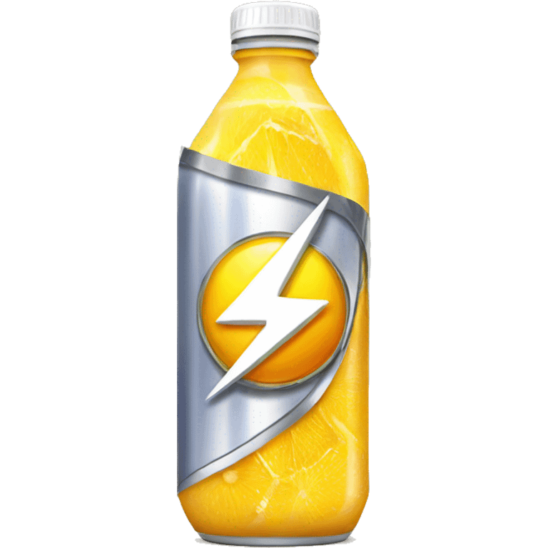 energy drink with citrus and lightning bolt emoji