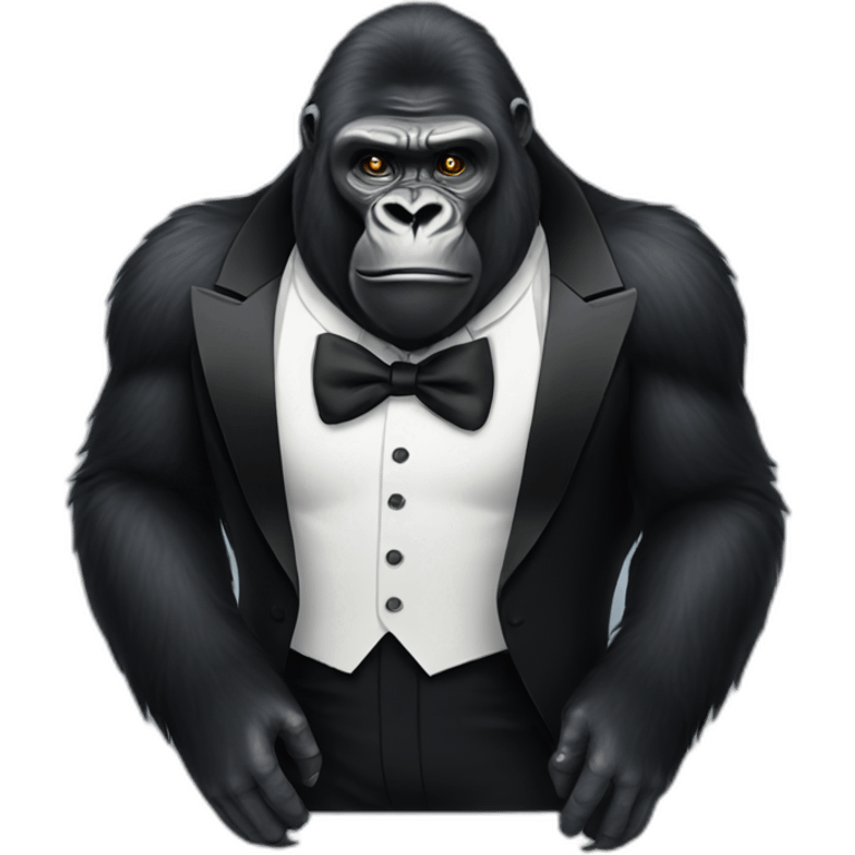 Gorilla wearing a tuxedo emoji