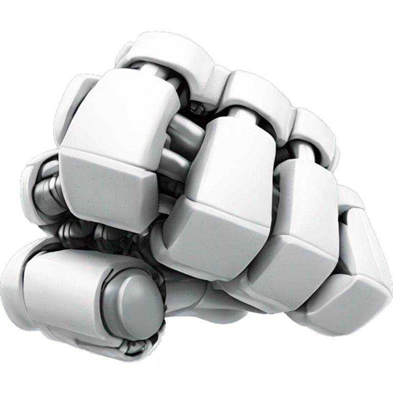 Flexing white mechanical cyborg bicep emoji