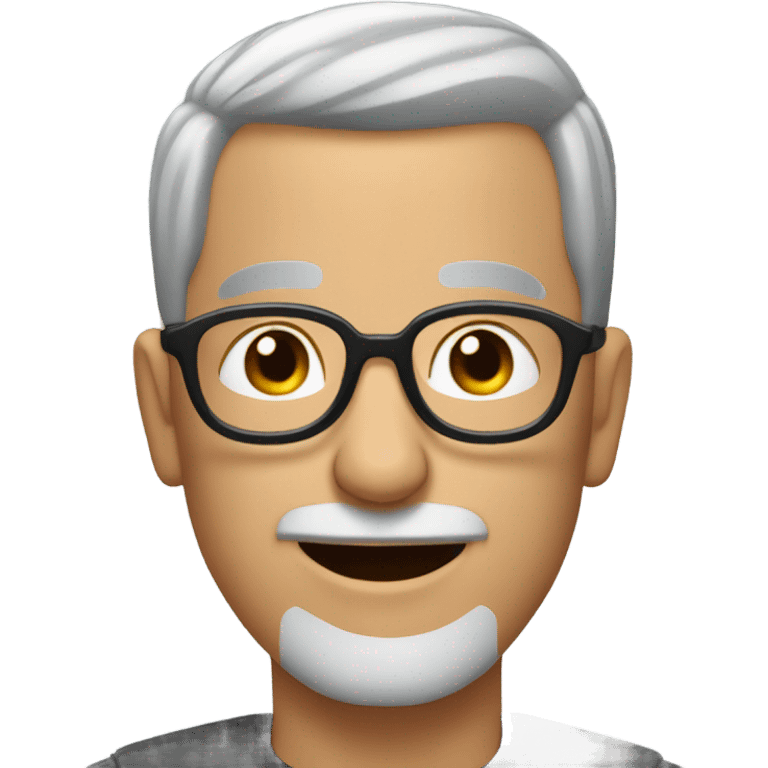 Buzz cut Grey haired man with glasses emoji