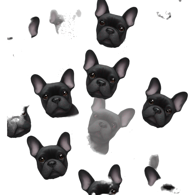 Black frenchbulldog with grey spots emoji