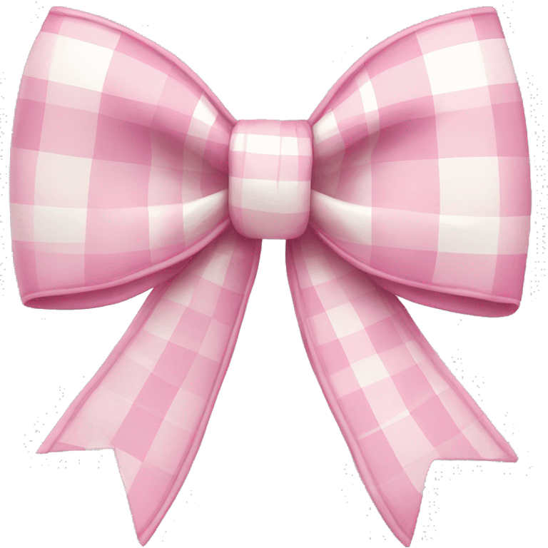 Pink and white plaid bow emoji