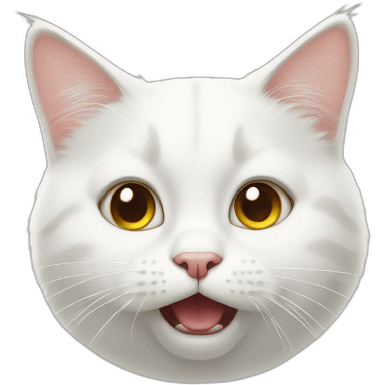 Surprised white cat emoji