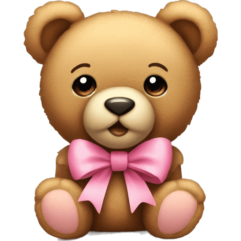 teddy bear with a pink bow emoji