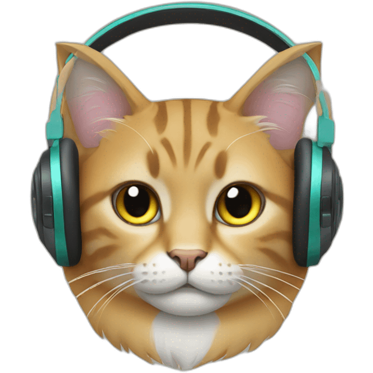 cat with headphones emoji