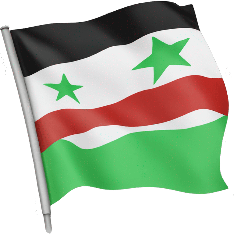 Syrian revolution flag White green black three red stars emoji