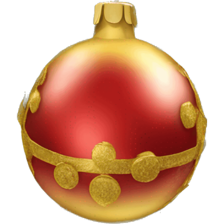 red and gold ornaments on christmas tree emoji