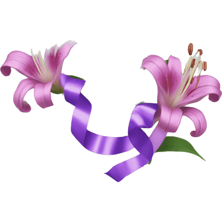 Lillies with a ribbon emoji