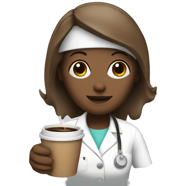 nurse with a coffe emoji