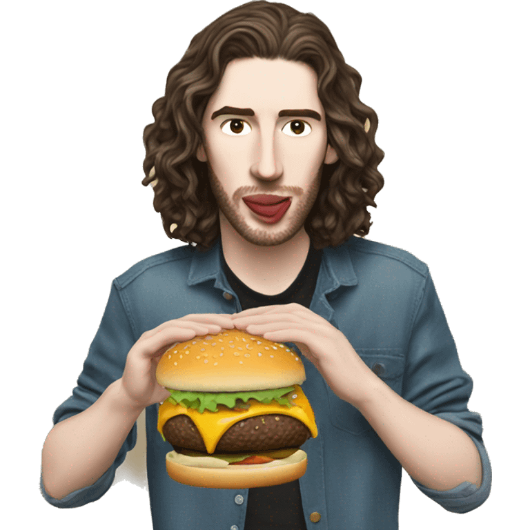 Hozier eating a burger emoji