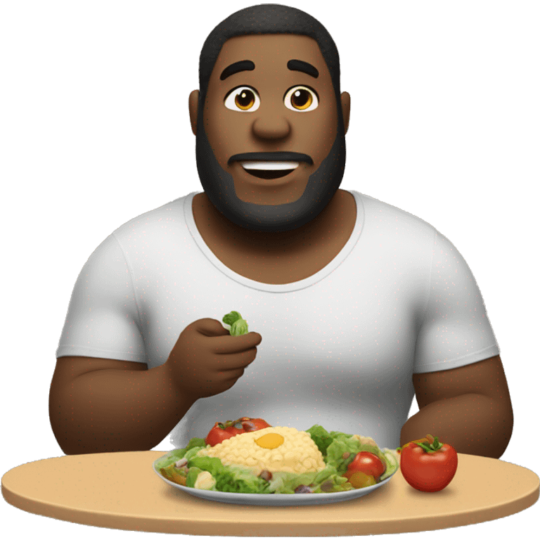 big guy eating healthy meal emoji