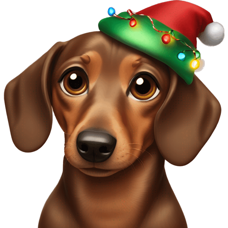 Weiner dog with Christmas lights  emoji