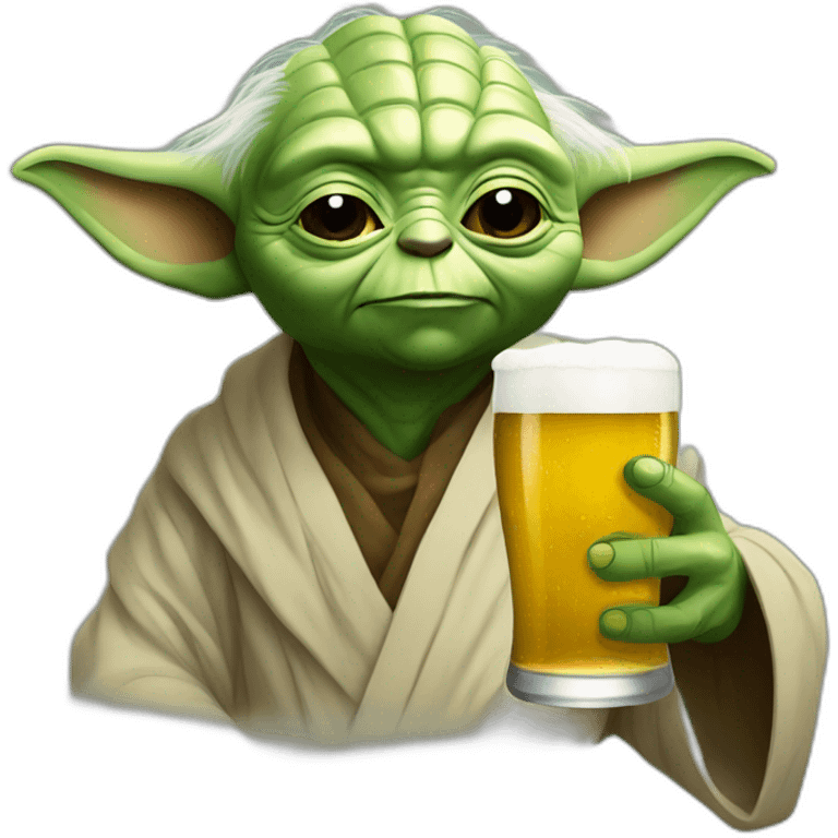 yoda drinking beer emoji