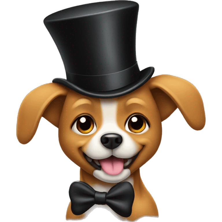 Dog poops in top hat emoji