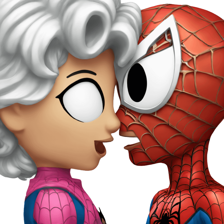 Spider-Man kiss hello Kitty  emoji