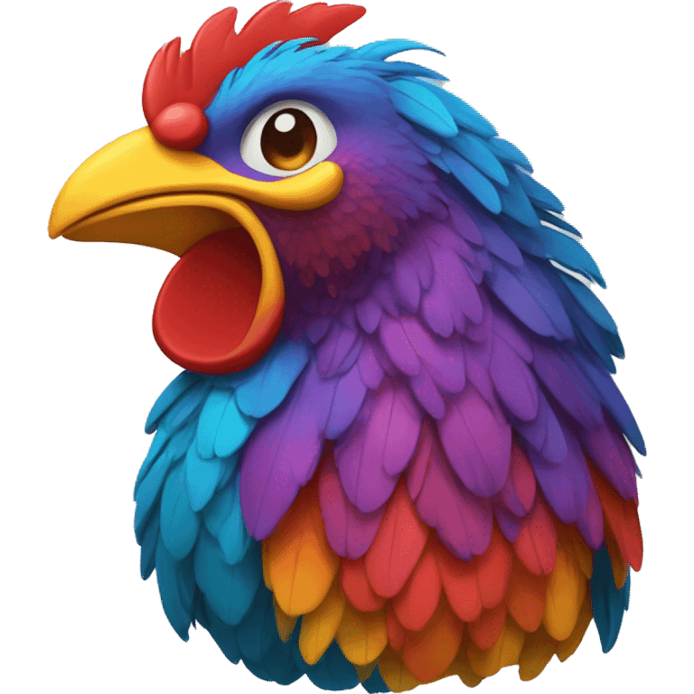 GALLO SONRIENTE CON COLORIDO emoji