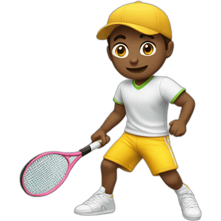 Chico jugando tenis emoji