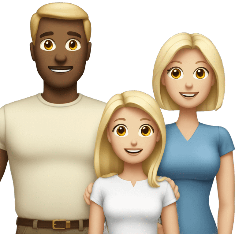 a four person white family with a brunette mom and dad and two blonde daughters emoji