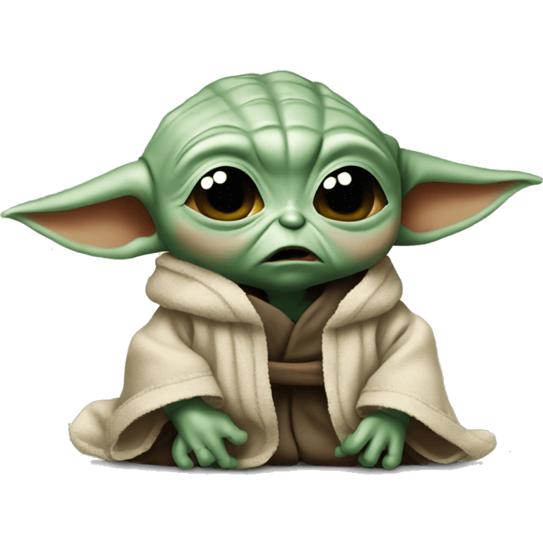 Baby Yoda in a terrible anger cries emoji