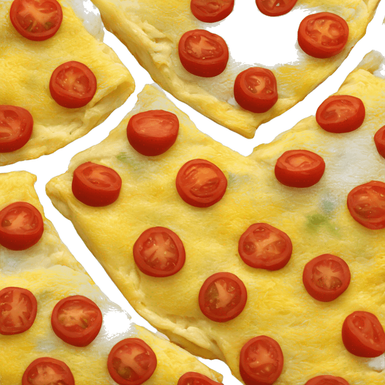 a pan of Persian omelette (Persian omlet is a type of omelet with tomatoe paste in it, so it's kind of red.) emoji